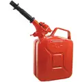 Wavian Gas Can, Cold Rolled Steel, 1.32 gal, 5 L Capacity, 13" Height, 9" Length, 5" Width