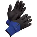 PVC Coated Gloves, ANSI/ISEA Cut Level 2 Lining, Black, Blue, M, PR 1