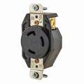 Bryant Black Locking Receptacle, 30 Amps, 250VAC Voltage, NEMA Configuration: L6-30R