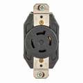 Bryant Black Locking Receptacle, 20 Amps, 125/250V AC Voltage, NEMA Configuration: L14-20R