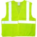 Traffic Safety Vest, Lime Green with White Stripe, ANSI Class 2, Hook & Loop Closure