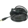 USB Cable: 2.0, 32 ft Cable Lg, Black, A Male to A Female
