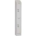 Light Gray Antimicrobial Wardrobe Locker, (1) Wide, (2) Tier Openings: 2, 12" W X 18" D X 82"
