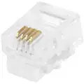 Clear Modular Plug, Number of Contacts: 4, Number of Positions: 6