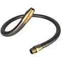 18"L Steel Hose/Brass Fittings Coolant Hose, 1/4" Pipe Size, Gray