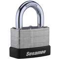Combination Padlock, Resettable Bottom-Dial Location, 1" Shackle Height