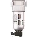Compressed Air Filter: Particulate, 1/4 in NPT, 40 micron, 28 cfm, 145 psi Max Op Pressure
