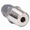 Male Connector: Stainless Steel, Male Flareless Bite x MNPTF, For 1/4 in Tube OD, 1/4 in Pipe Size