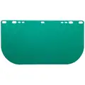 Jackson Safety Face Shield: Green, Uncoated, Polycarbonate, 8 in Visor H, 15 1/2 in Visor W, 29100