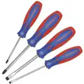 Magnetized Tip Screwdriver Set, Phillips, Slotted, Ergonomic, Number of Pieces 4