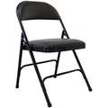 Black Steel Padded Folding Chair with Black Seat Color, 1EA