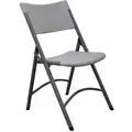 Gray Steel Folding Chair with Gray Seat Color, 1EA