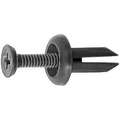 Retainer Screw, 5 mm L, 12 mm L, Black, 25 PK