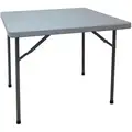Folding Table: 36 in Wd, 36 in Lg, 29 in, Gray, Blow Molded Polyethylene