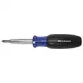 Westward Multi-Bit Screwdriver, Phillips, Slotted, Square, Ball Bearing, Alloy Steel, Number of Pieces 9