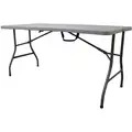 Rectangle Bifold Table, 29" Height x 61" Width, Gray