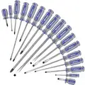 Magnetized Tip Screwdriver Set, Phillips, Slotted, Fluted, Number of Pieces 17