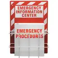 Emergency Information Center, English, Red/White, Includes Backboard, Binder Holder, Binder