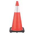 Jbc Revolution Traffic Cone: Day or Low Speed Roadway (40 MPH or Less), Reflective, 28 in Cone Ht, Orange, Std Cone