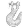 Grab Hook, Carbon Steel, 43 Grade, Clevis, 1/4" Trade Size, 2,600 lb Working Load Limit