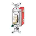 Hubbell Wiring Device-Kellems Wall Switch: 1-Pole, 20 Amps AC, Ivory, 120 to 277, Back and Side