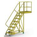 TriArc Unsupported, 8-Step Cantilever Rolling Ladder with Serrated Step Tread; 80" Platform Height