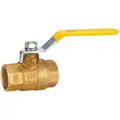Forged Brass Ball Valve, Lever, 1" Pipe Size, 600 lb. WOG, 150 lb. WSP Pressure Rating, Full Port