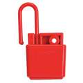 Brady Lockout Hasp: Nonconductive Plastic Hasp, 1.75 in Opening Size, Red, 1 Padlocks