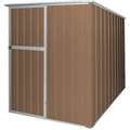 Outdoor Storage Shed: 5 5/8 ft x 6 1/4 ft x 6 1/4 ft, 175 cu ft Capacity, Brown
