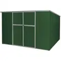 Outdoor Storage Shed: 11 3/8 ft x 6 1/4 ft x 6 1/4 ft, 342 cu ft Capacity, Green