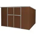 Outdoor Storage Shed: 11 3/8 ft x 6 1/4 ft x 6 1/4 ft, 342 cu ft Capacity, Brown