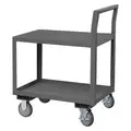 Low-Profile Utility Cart with Lipped & Flush Metal Shelves, Load Capacity 1,200 lb
