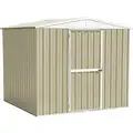 Outdoor Storage Shed: 8 1/2 ft x 6 1/4 ft x 7 ft, 248 cu ft Capacity, Beige