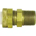 Male Connector, Machined Insert Compression Fitting, Brass, 5/16" x 1/4"