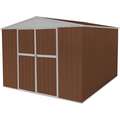 Outdoor Storage Shed: 11 3/8 ft x 8 1/2 ft x 7 ft, 492 cu ft Capacity, Brown