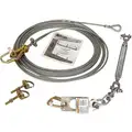 Horizontal Lifeline Kit, 60 ft. Length, Temporary Installation, 2 Workers Per System