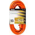 50 ft., Extra Heavy Duty Extension Cord, 125 V, 12/3, Orange
