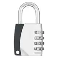 Abus Luggage Padlocks, Resettable, Side Dial Location, Horizontal Shackle Clearance 11/16 in