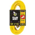 Yellow Jacket 50 ft., Heavy Duty Extension Cord, 125 V, 12/3, Yellow