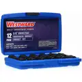 Westward 3/8" SAE Black Oxide Flex Impact Socket Set, Number of Pieces: 12