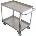 Stainless Steel Flat Handle Utility Cart, 1200 lb. Load Capacity, Number of Shelves: 2
