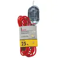 Incandescent Hand Lamp, 75 Lamp Watts, 25 ft. Cord Length, Orange, Includes Grounded Guard