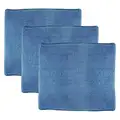 Microfiber Cloth, Medium Duty, 7" x 6", Blue, PK 3