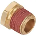 Reducing Bushing: Brass, 1 in x 3/4 in Fitting Pipe Size, Male NPT x Female NPT, 1 1/4 in Overall Lg
