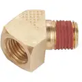 45&deg; Elbow: Brass, 1/4 in x 1/4 in Fitting Pipe Size, Female NPT x Male NPT, 11/16 in Overall Lg