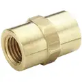 Hex Coupling: Brass, 3/8 in x 3/8 in Fitting Pipe Size, Female NPT x Female NPT