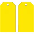 Brady Blank Shipping Tag: 5 3/4 in Tag Ht, 3 in Tag Wd, Yellow, Polyester, Plain Tag, 25 PK