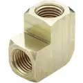 90&deg; Extruded Elbow: Brass, 1/4" x 1/4" Pipe Size, Male NPT x Male NPT, 3/4" Overall Lg