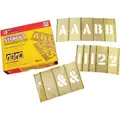 Stencil Kit, A-Z, 0-9, $, & and Punctuation, 1", Brass, 1 EA