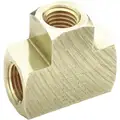 Brass Extruded Female Tee, FNPT, 3/8" Pipe Size, 1 EA